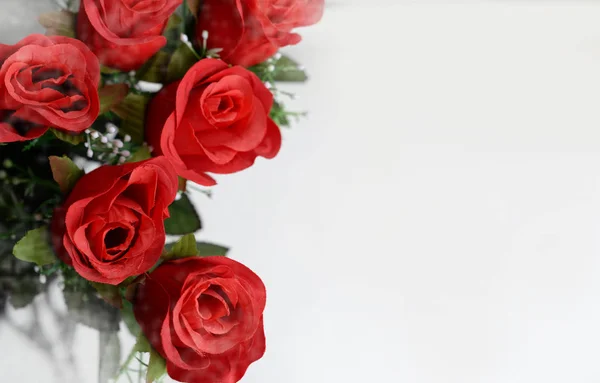 Bandeira flores vermelhas rosas — Fotografia de Stock