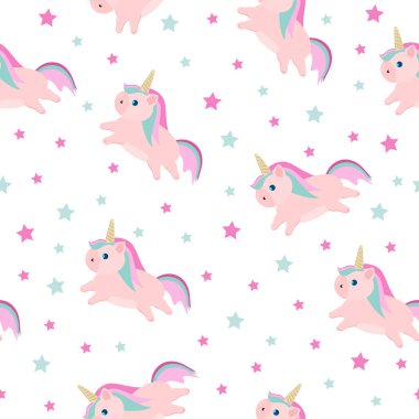  Çizgi film karakteri tek boynuzlu at çocuklar için pembe.