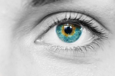 göz siyah ve beyaz yeşil