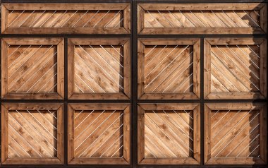 Güzel antika ahşap sallanan kahverengi vintage kapı. Soyut modern trendy doku arka plan.