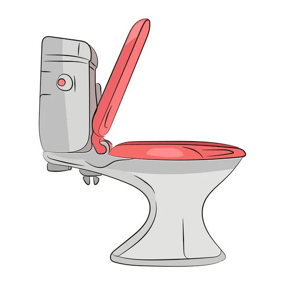 Aambeien Symbool Witte Toilet Met Zetel Vectorillustratie Witte Achtergrond Schetsen — Stockvector