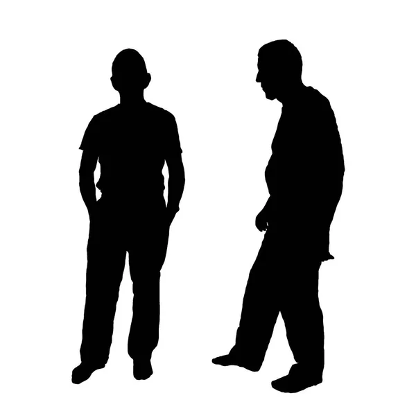 Silhouette Homme Silhouette Homme Noir Sur Fond Blanc — Image vectorielle