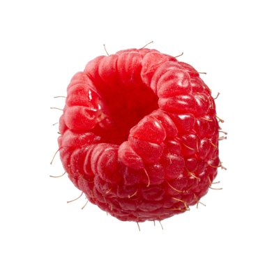 olgun taze kırmızı ahududu beyaz arka plan izole