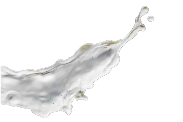 En mjölk stänk på vit bakgrund, isolerad — Stockfoto