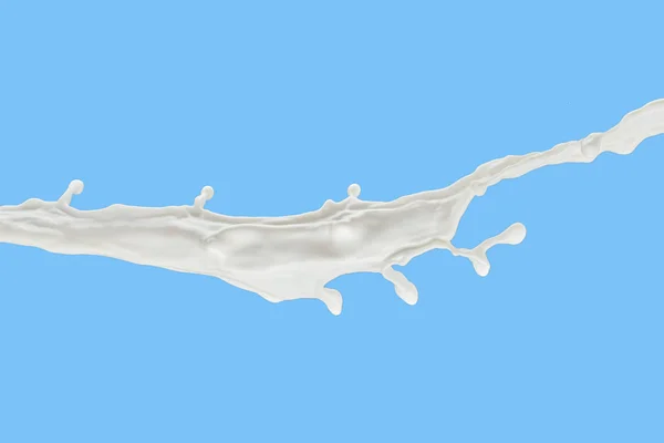 Una spruzzata di latte su sfondo bianco, isolato — Foto Stock