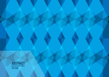 Mavi arka planda çokgen soyut. Açık mavi vektör üçgen şeklinde parlıyor. Zarif, parlak bir illüstrasyon. İş tasarımınız için üçgen desen.