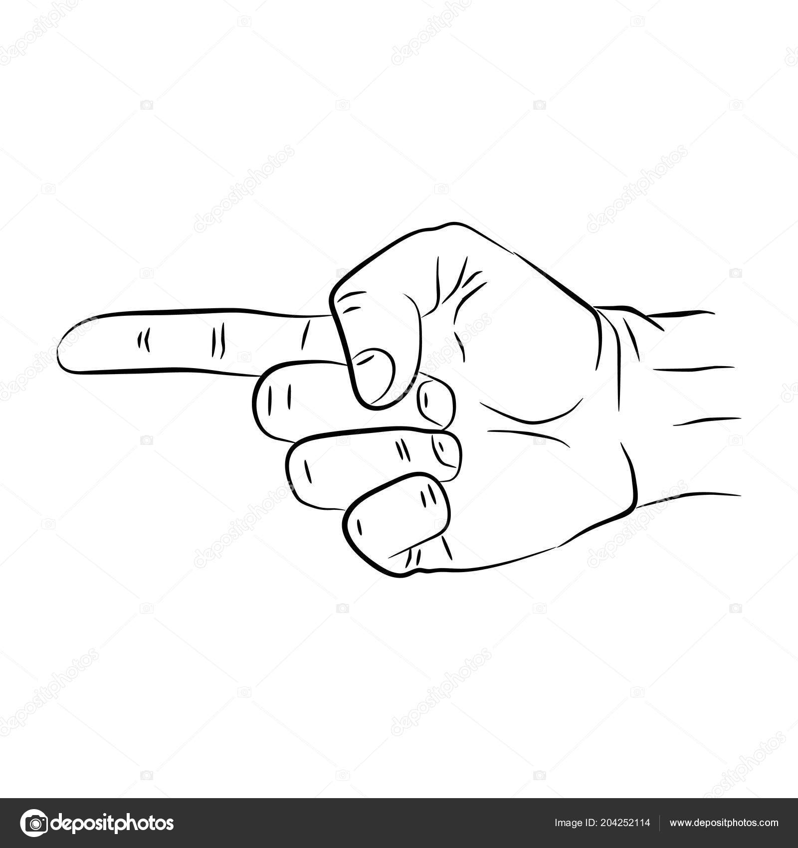 Image vectorielle Illustration vectorielle d'un geste du doigt pointant  dessiné à la main montrant la direction . par ©Feng88@yandex.ru - 204252114, image size:1600x1700