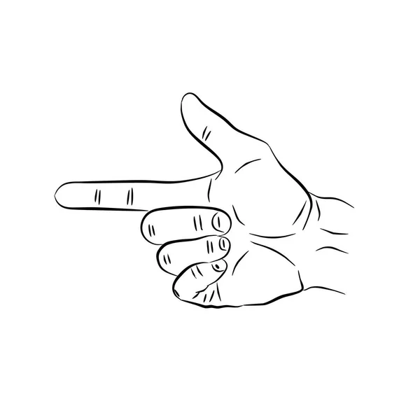 Mano haciendo el signo de arma, diseño de ilustración vectorial. Colección de manos . — Vector de stock