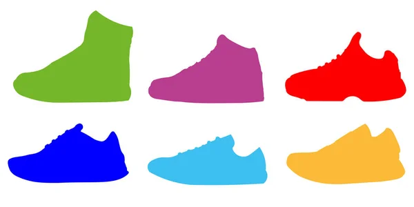 Sapato sapato minimalista linha plana esboço traço ícone Pictograma símbolo conjunto coleção — Vetor de Stock