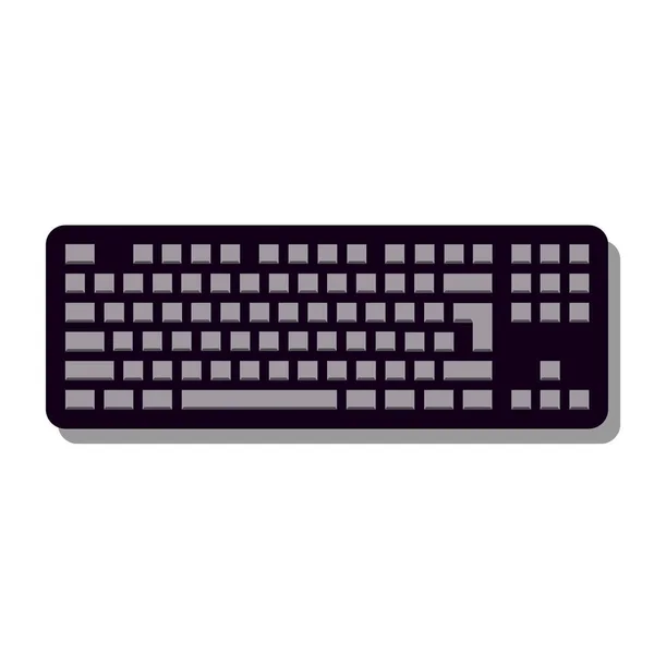 Ícone de teclado em estilo moderno plana isolada em fundo cinza, para o seu web site design, app, logotipo, UI. Ilustração vetorial — Vetor de Stock