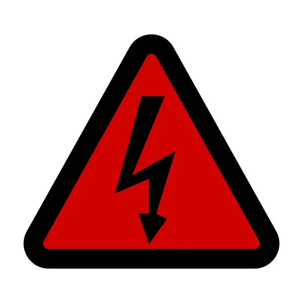 高电压信号。危险分类符号。在白色背景上的红色三角形中孤立的黑色箭头。警告图标。矢量图 — 图库矢量图片
