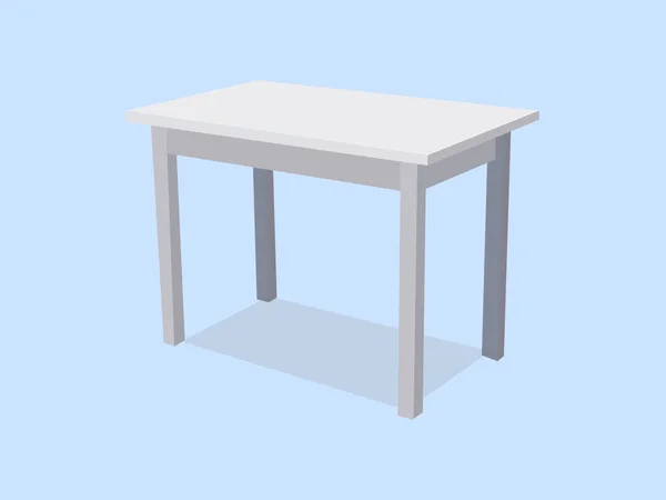 Table vide en plastique blanc isolé sur fond bleu. Pour le modèle d'affichage du produit. Tableau vectoriel 3d pour l'illustration de présentation d'objet — Image vectorielle