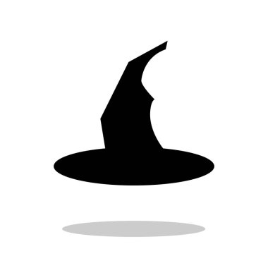 cadı şapkası silüeti. arka plan üzerinde izole trendy düz tarzında. web sitesi tasarımı belge simgesi logosu, app, UI simgesi. Belgeyi simge vektör çizim