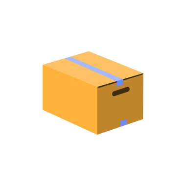 Kutusu simgesi. Düz tasarım stili. Parsel basit siluet. Modern, minimalist. Web sitesi sayfası ve mobil uygulaması tasarım vektör öğesi. illüstrasyon