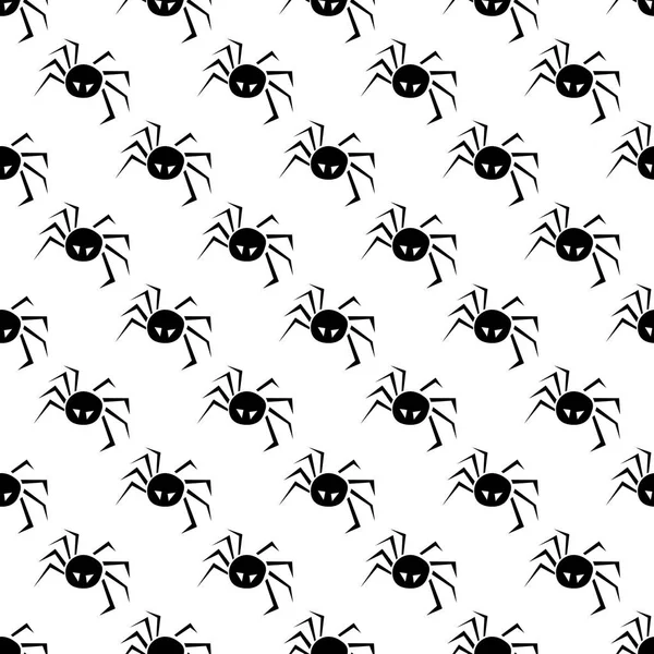 白い蜘蛛とハロウィーンのパターン。ベクトル図 — ストックベクタ