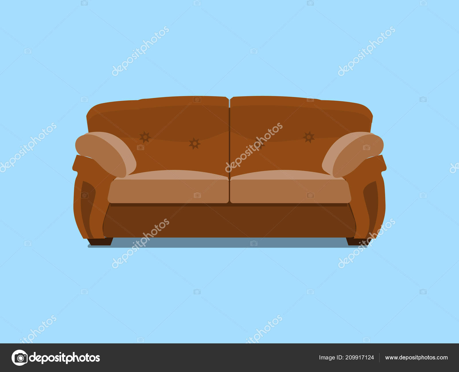 Braune Ledercouch Chester Vektor Illustration Gemutliche
