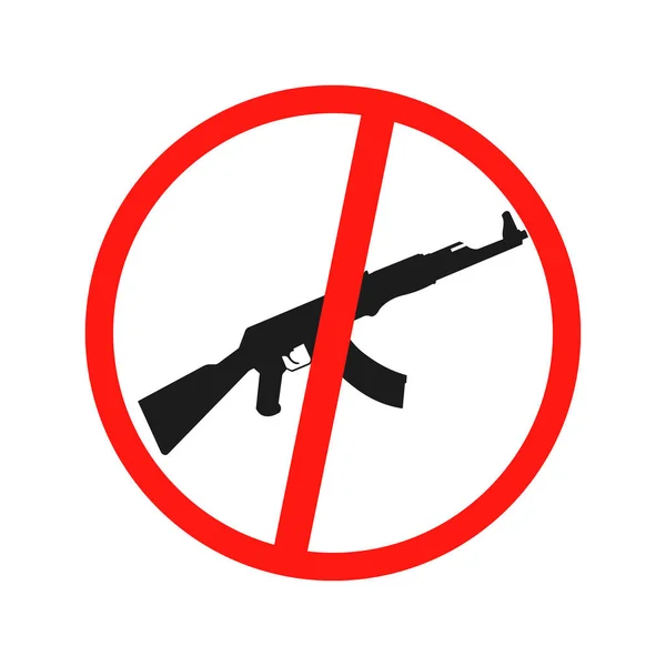 Prohibición de firmar por arma. No hay señales de armas. Ilustración vectorial — Vector de stock