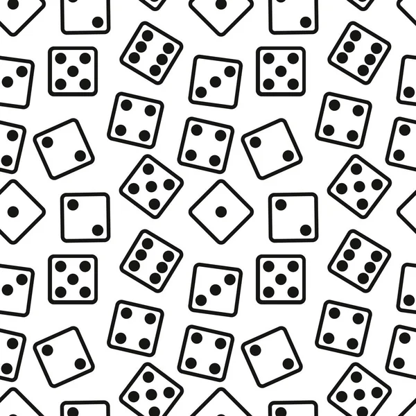Glücksspiel Würfel nahtlose Muster auf weißem Hintergrund. Vektorillustration. — Stockvektor