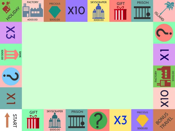 Tekel yönetim kurulu oyun, çocuk vektör çizim için komik çerçeve çerçevesinde.