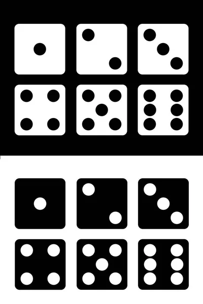 Dice icons set white and black background.  illustration — Stock Photo, Image