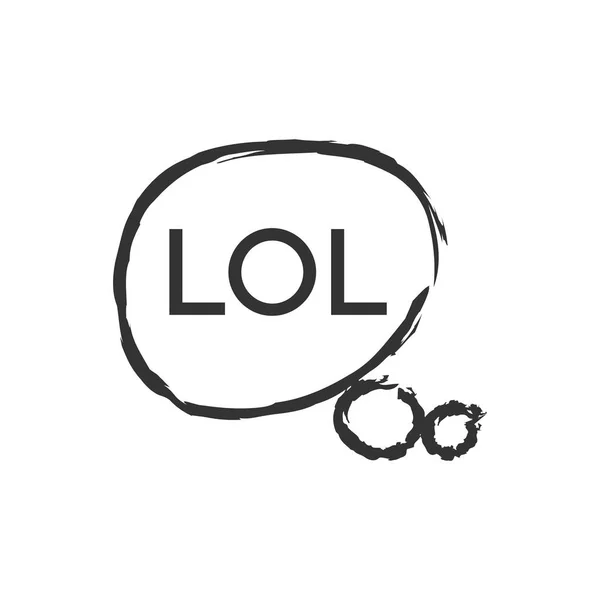 Φούσκα ομιλία διανυσματική εικόνα με κείμενο Lol. Απλή επίπεδη σύμβολο. Εικονογράφηση εικονόγραμμα — Διανυσματικό Αρχείο