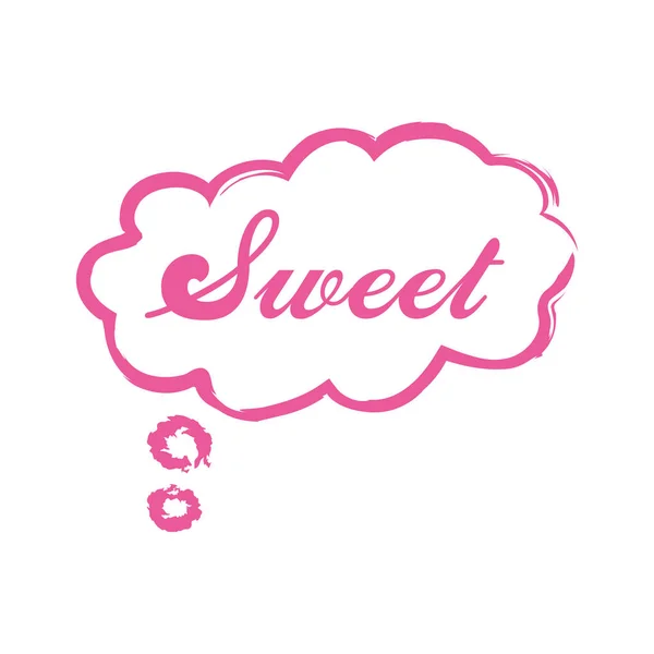 Вектор піктограм бульбашки мовлення з текстом SWEET. Простий плоский символ. Піктограма ілюстрації — стоковий вектор