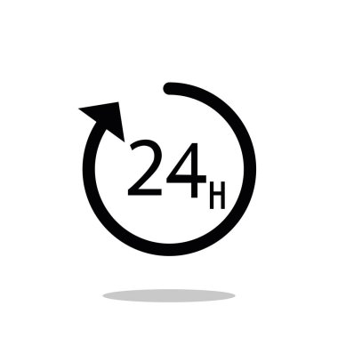 Saat vektör simgesi. Zaman vektör çizimi. Grafik tasarımı, web sitesi, UI için trend düz biçimi