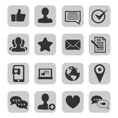 Kişi ve destek simgeleri ayarlayın. Telefon görüşmesi, müşteri, e-posta, sss ve daha fazlası gibi simgeler içerir. vektör işareti