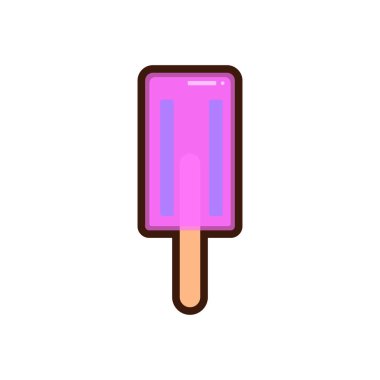 Dondurma simgesi izole edilmiş. Modern tatlı vanilyalı çöl işareti. Web sitesi tasarımı için trendy vektör sembolü, mobil uygulamaya düğme. Logo dondurma illüstrasyon.