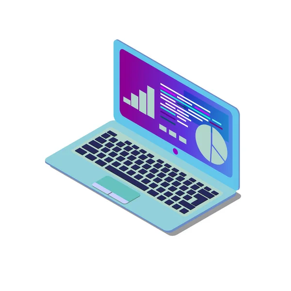 Illustration vectorielle isométrique d'ordinateur portable créée pour mobile, Web, décor, produits d'impression, application sur fond blanc EPS — Image vectorielle
