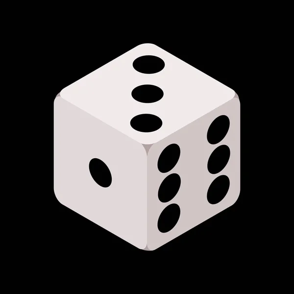 Egy izometrikus kockajáték kocka, Matt fotó reális anyag, 3D renderelés, vektor kocka illusztráció izolált fekete háttér EPS — Stock Vector