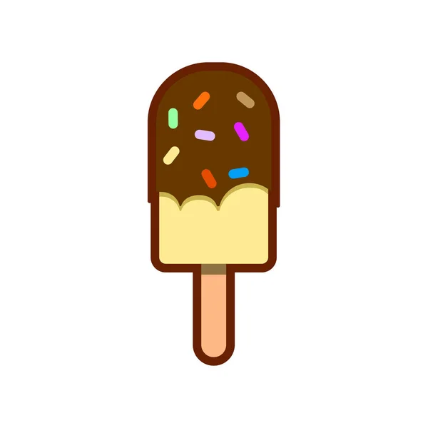 Icono de helado aislado. Signo moderno del desierto de vainilla dulce. Símbolo vectorial de moda para el diseño del sitio web, botón a la aplicación móvil. Ilustración de helado logo . — Archivo Imágenes Vectoriales