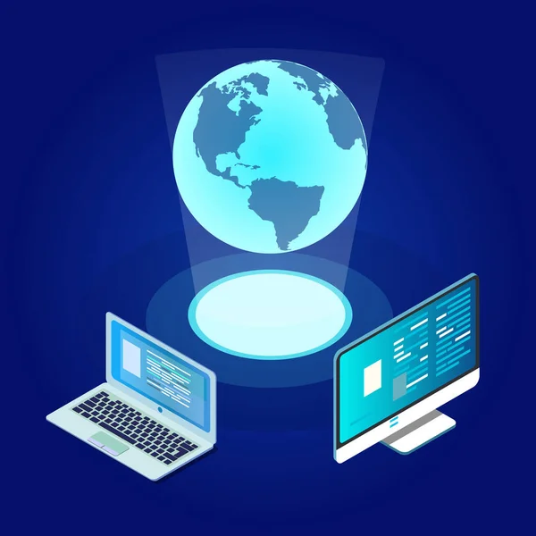 Παγκόσμιο δίκτυο Διαδικτύου επικοινωνίας σε όλο τον πλανήτη. Δίκτυο και ανταλλαγή δεδομένων μέσω του πλανήτη. Συνδεδεμένοι δορυφόροι για τη χρηματοδότηση, κρυπτογράφηση ή τεχνολογία IoT EPS — Διανυσματικό Αρχείο