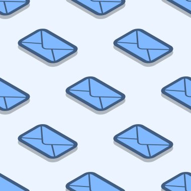 Zarfsız desen. Düz EPS biçiminde mühürlü zarf simgeleriyle oluşturulmuş vektör posta dokusu