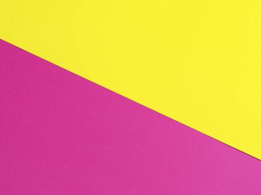 Sarı ve mor renkli renkli kağıt arka plan. Üst görünüm