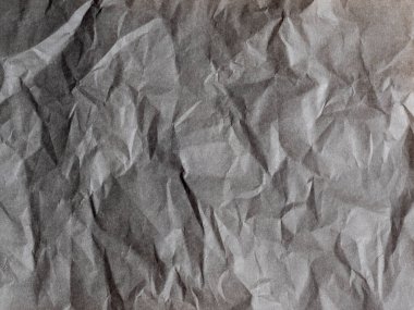 Buruşmuş gri kağıt. Kağıt dokusu. en üstteki görünümü kopyala.
