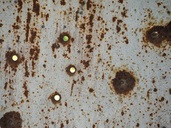 Metal Background Worn Rust Holes — Stock Photo, Image