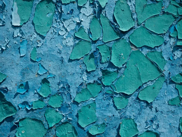 Régi Mállott Hámló Festék Kék Falon Közelkép Háttér Textúra — Stock Fotó