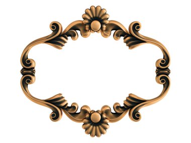 Beyaz bir arka plan üzerinde bronz süs. İzole. 3D çizim