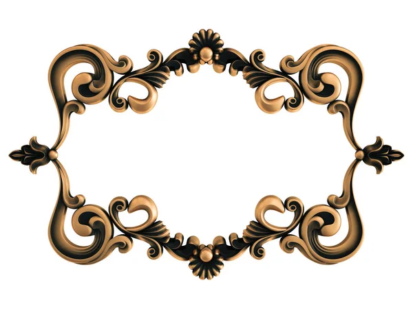 Ornamento Bronze Fundo Branco Isolado Ilustração — Fotografia de Stock