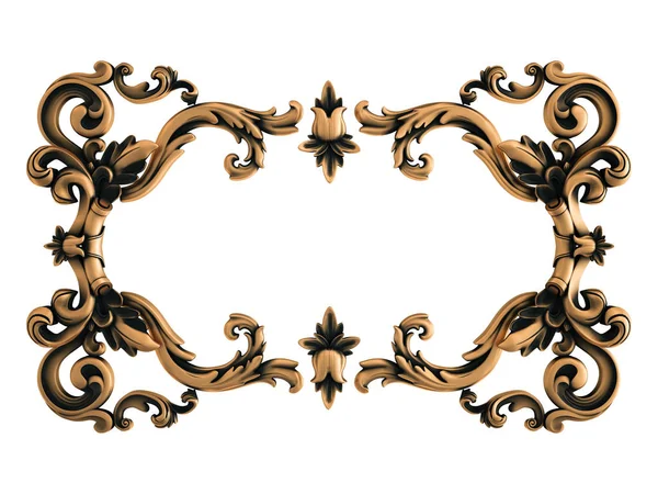 Ornamento Bronze Fundo Branco Isolado Ilustração — Fotografia de Stock