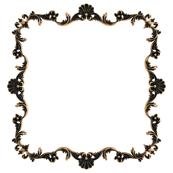 Ornamento Bronzo Sfondo Bianco Isolato Illustrazione — Foto Stock