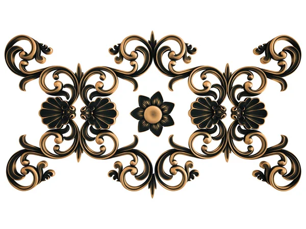 Bronze Ornament Auf Weißem Hintergrund Vereinzelt Illustration — Stockfoto