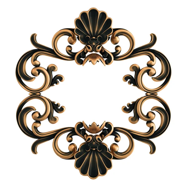 Bronze Ornament Auf Weißem Hintergrund Vereinzelt Illustration — Stockfoto