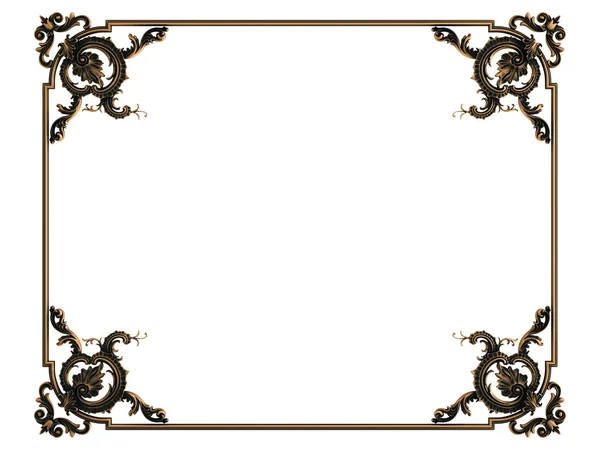 Ornamento Bronzo Sfondo Bianco Isolato Illustrazione — Foto Stock