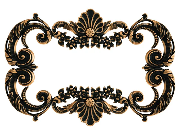 Bronzová Ornament Bílém Pozadí Izolovaný Obrázek — Stock fotografie