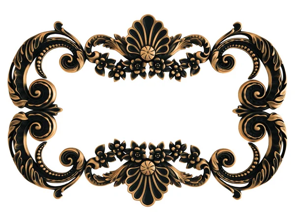 Ornamento Bronze Fundo Branco Isolado Ilustração — Fotografia de Stock