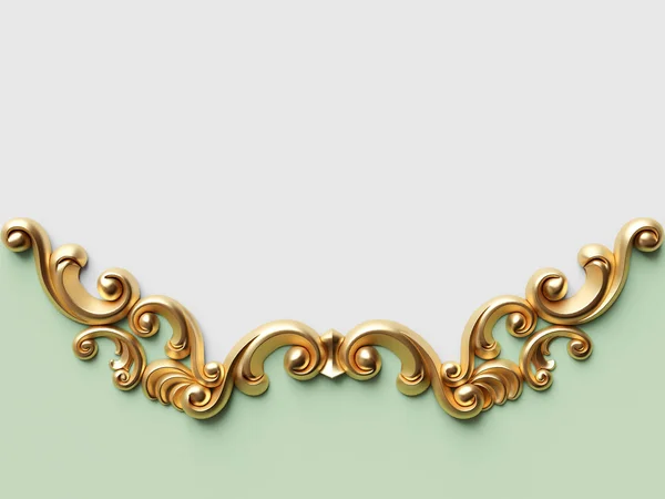 Vintage Gold Kaart Met Ornament Decoratie Illustratie — Stockfoto