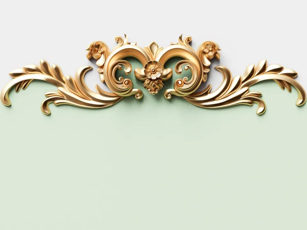 Vintage Goldkarte Mit Ornamenten Dekoration Illustration — Stockfoto