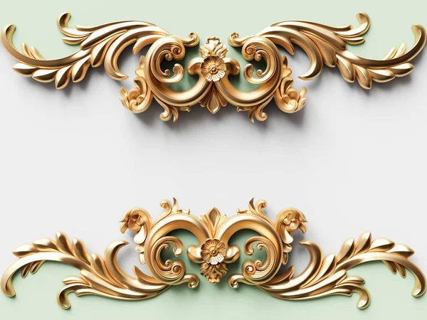 Vintage Gold Kaart Met Ornament Decoratie Illustratie — Stockfoto